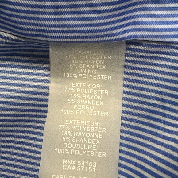 Tommy Hilfiger Dark Blue Blazer with White Accents Size 14 - Picture 9 of 11